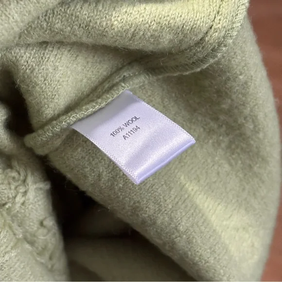 Vintage Green Wool Floral Brocade Cardigan Button Jacket Size Large Appleseed's - Picture 7 of 8